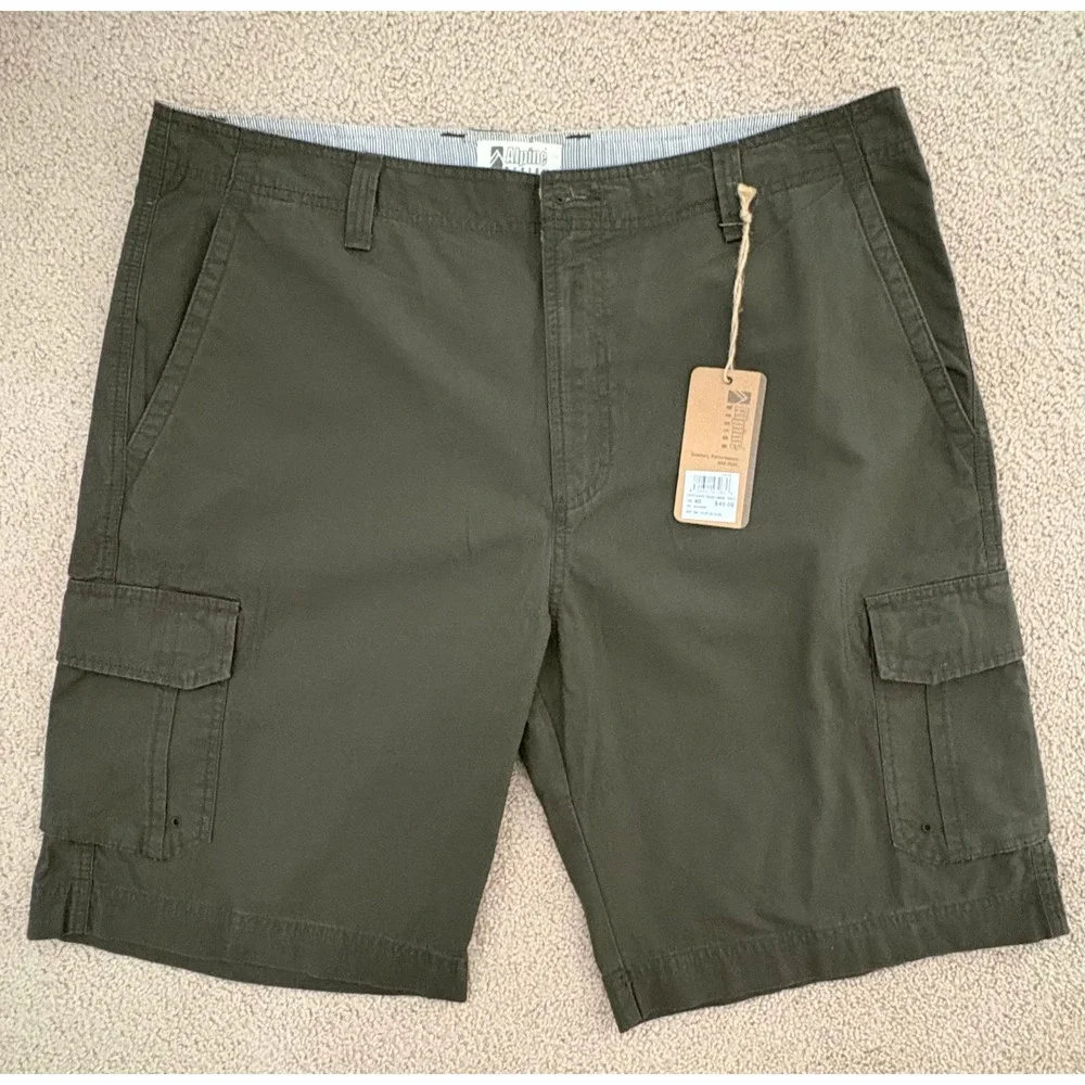 NWT Bundle - Alpine Design Men Shorts Size 40 Green Tan Cargo Chino Media Pocket